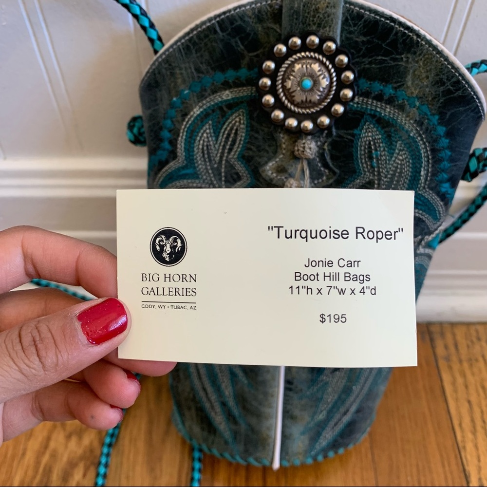 Turquoise Roper Boot Bag - NWT - Picture 4 of 7